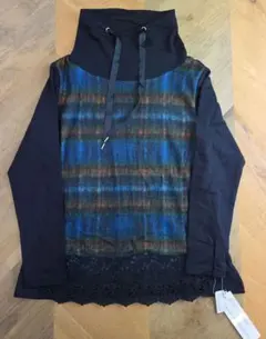 【新品】フード付き　チュニック 長袖 レース裾　9号　y45