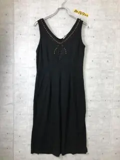 美品！Talbots タルボット ビジュー装飾ワンピース ノースリーブ 古着