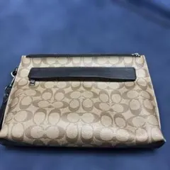 極美品 COACH コーチ クラッチバッグ セカンドバッグ メンズ ジグネチャー
