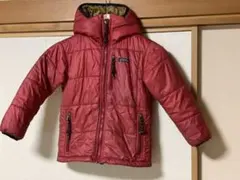 DENIMDUNGAREE120デニムダンガリー赤フード付ダウンあったか機能性高