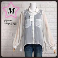 B444♦️新品♦️シアーシャツ　シアーブラウス　シースルー　ブラウス　М