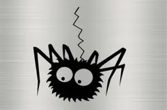 【送料無料】クモ 蜘蛛 漫画 / ステッカー シール /(f135)