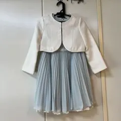 値下げ⭐︎any FAM☆水色リボン付きドレスと白ジャケット　クリーニング済み！