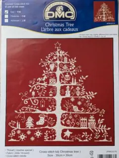 DMC　クリスマスツリー　単色ステッチ　図案のみ