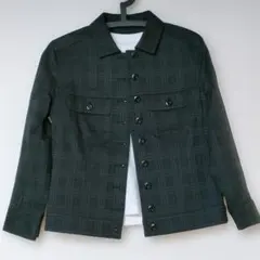☆BURBERRY☆バーバリー デニムジャケット 地模様黒レディース 38（M）