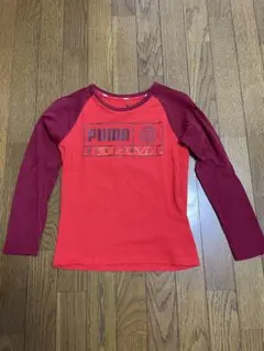 PUMA プーマ 長袖　Tシャツ　中古　赤　レッド、腕エンジ 140