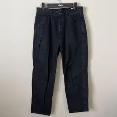 UNIQLO ブラック　ワイド　デニム　ジーンズ　パンツ　32