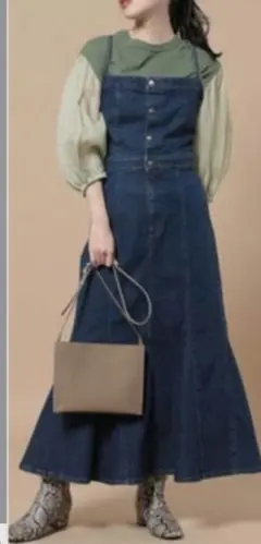 デニム ロングワンピース