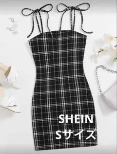 黒 チェック タイト ミニワンピース｜量産型 地雷系 韓国っぽ SHEIN
