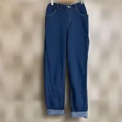 新品Samansa Mos2 ダークブルーデニムパンツ M