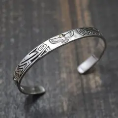 Silver925 イーグル　ココペリ　バングル ブレス　インディアンジュエリー