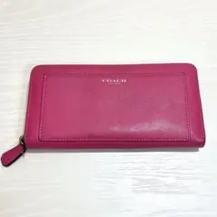 COACH コーチ ラウンドファスナー長財布 ピンク レディース