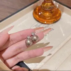 パール風 シルバー ジルコニア ピアス 結婚式 卒業式 入学式 キラキラ