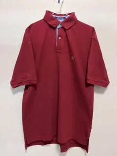 【古着】TOMMY HILFIGER 赤 ポロシャツ 半袖 ロゴ刺繍