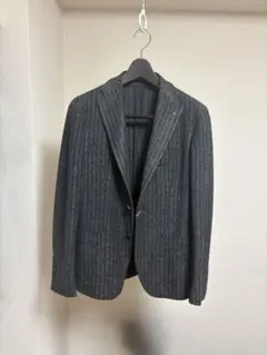 グレー ストライプ テーラードジャケット