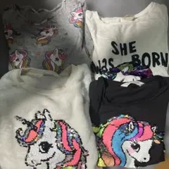 H&M zara キッズ　ユニコーン スパンコール　4点