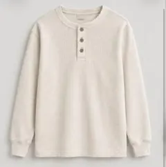 新品】 Mサイズ VALLAD ヘンリーネック サーマル ホワイト io着用