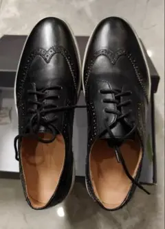 黒レザーオックスフォードシューズ