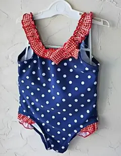 【新品】女の子用ドット水着ワンピースタイプ3T 110