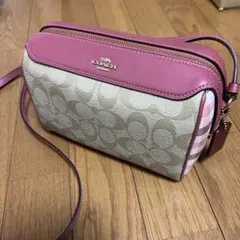コーチ未使用品美品 ベネットシグネチャークロスボディバッグ ボストンレザーピンク