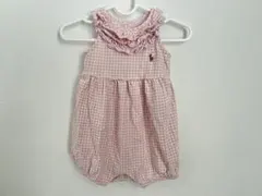 Ralph Lauren ピンクチェックロンパース 9M 75cm