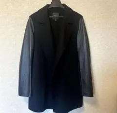 Theory カシミヤ ラムレザー チェスターコート 黒 XS 美品