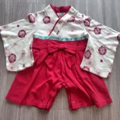 PUFF 2 KIDS 花柄リボン付き着物ロンパース　70cm