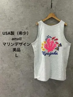 USA製 anvil タンクトップ L マニャガハ島 海系プリント 美品のサムネイル