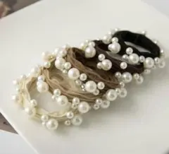 パール付きヘアゴム4個セット