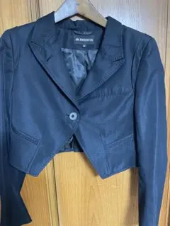ann demeulemeester ブラック テーラードジャケットクロップド丈のサムネイル