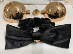 【新品未使用Darichノベルティのリボン】ダーリッチ ベロア シュシュ 黒