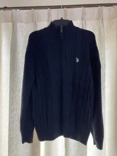 U.S. POLO ASSN. ネイビー ケーブルニット XXL