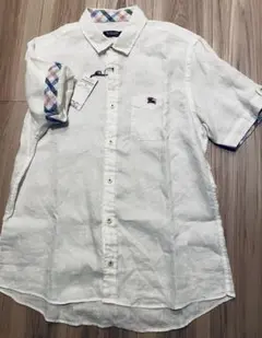 ★BURBERRY BLACK LABEL★半袖リネンシャツ★未使用★３（M）★