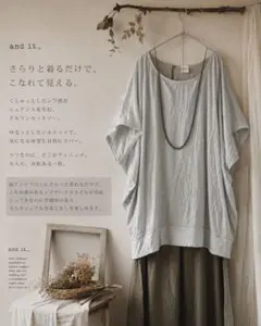 新品■and it_■くしゅくしゅべたドルマンワイドカットソー　レイヤードのサムネイル