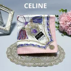 【未使用】最終価格CELINE ジュエリー柄 ハンカチ ピンク