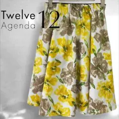 12Twelve Agenda トゥエルブアジェンダ 花柄 膝丈スカート S相当のサムネイル