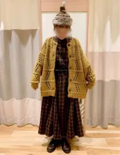 サマンサモスモス SamansaMos2 チェックワンピース・カーディガンセット