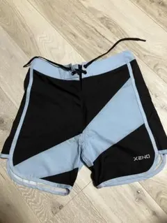 XENO ショートパンツ ブラック×ライトブルー Sサイズのサムネイル