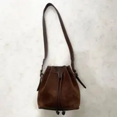 VINTAGE COACH suede shoulder bag　brown
