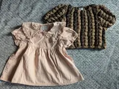 90サイズ　襟付きトップス　ぽこぽこトップス　セット