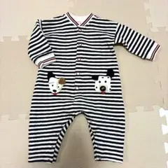 秋冬 catimini キルト ボーダーロンパース 70-80cm フランス