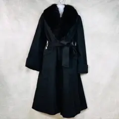 【ICB】コート　フォックスファー　カシミヤ100％　美品　女優襟　サイズ9　M