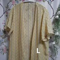 COLZA イエロー 半袖カーディガン L
