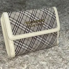⭐︎ 極美品 ⭐︎ バーバリー ブルーレーベル 三つ折り財布 ノバチェック ホワイト