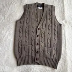 ポロラルフローレン ケーブル ニット ベスト【M】ブラウン系
