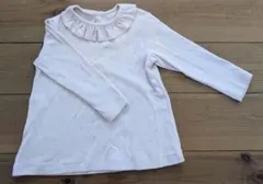 UNIQLO ベビー 長袖カットソー 90cm ピンク フリル襟