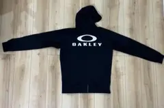 Oakley オークリー　ジップ　黒 バックプリントフード付きトラックジャケット