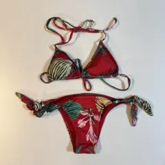 taita180様用　roxy 赤 ボタニカル柄 ビキニ