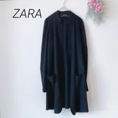 ザラ ZARA フェイクジャケット （S）ジャケット ブラック ロングジャケットのサムネイル