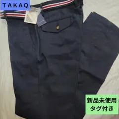 TAKAQ ダークブルースラックス ベルト付き